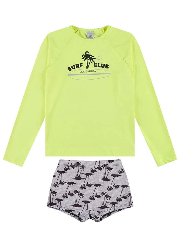 Vida Costeira - Conjunto Manga Longa Uv 50+ Surf Club Amarelo 2
