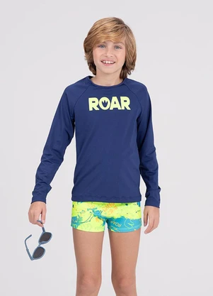 Vida Costeira - Conjunto Infantil Manga Longa Uv 50+ Roar Marinho - VIDA COSTEIRA