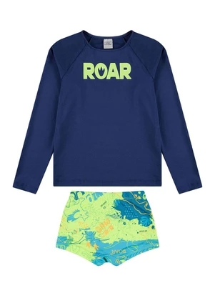 Vida Costeira - Conjunto Infantil Manga Longa Uv 50+ Roar Marinho - VIDA COSTEIRA