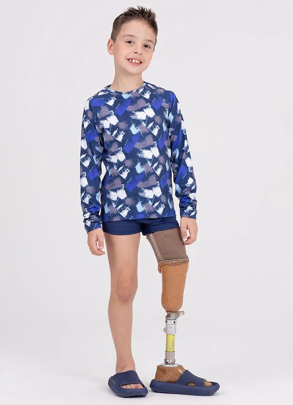 Vida Costeira - Conjunto Infantil Manga Longa Uv 50+ Tintas Marinho 1