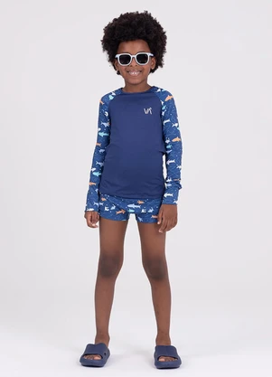 Vida Costeira - Conjunto Manga Longa Uv 50+ Tubarão Azul - VIDA COSTEIRA