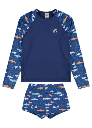 Vida Costeira - Conjunto Manga Longa Uv 50+ Tubarão Azul - VIDA COSTEIRA