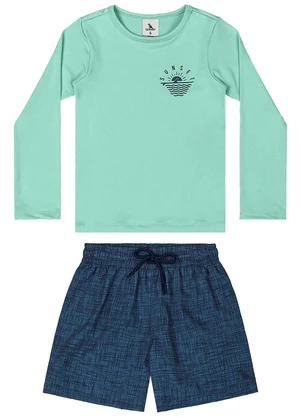Quimby - Conjunto Menino com Fps +50 Azul - QUIMBY