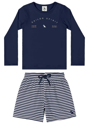 Quimby - Conjunto Menino com Fps +50 Azul - QUIMBY
