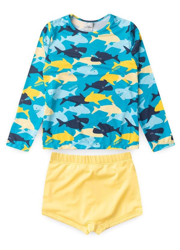 Vida Costeira - Conjunto Moda Praia Uv50+ Amarelo 3