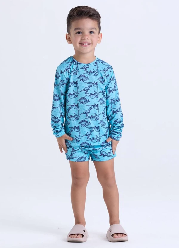 Vida Costeira - Conjunto Moda Praia Uv50+ Azul Claro 1