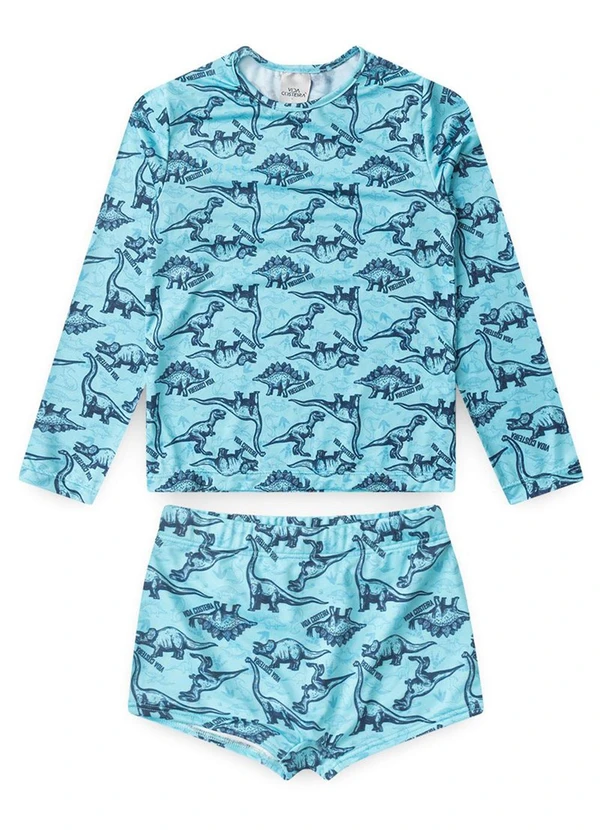 Vida Costeira - Conjunto Moda Praia Uv50+ Azul Claro 3