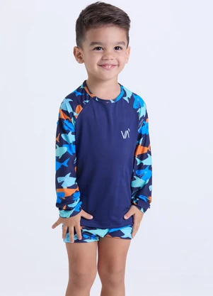 Vida Costeira - Conjunto Moda Praia Uv50+  Azul Escuro - VIDA COSTEIRA
