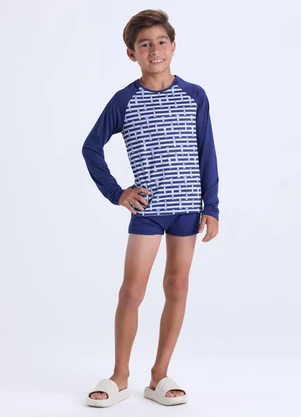 Vida Costeira - Conjunto Moda Praia Uv50+  Azul Escuro - VIDA COSTEIRA
