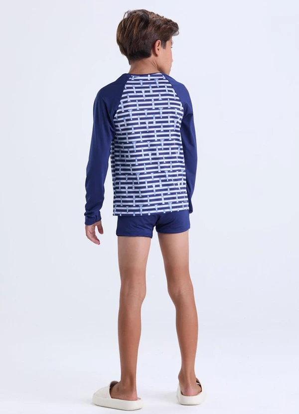 Vida Costeira - Conjunto Moda Praia Uv50+  Azul Escuro 2