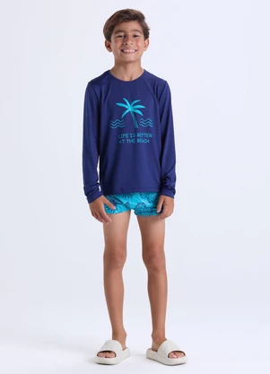 Vida Costeira - Conjunto Moda Praia Uv50+  Azul Escuro - VIDA COSTEIRA