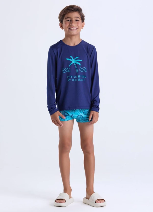 Vida Costeira - Conjunto Moda Praia Uv50+ Azul Escuro 1