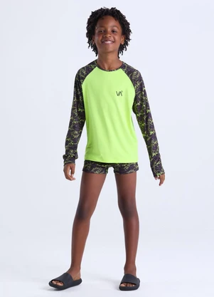 Vida Costeira - Conjunto Moda Praia Uv50+ Infantil Amarelo - VIDA COSTEIRA