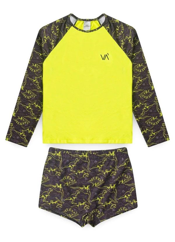Vida Costeira - Conjunto Moda Praia Uv50+ Infantil Amarelo 3