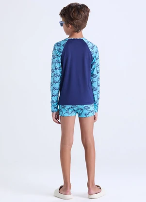 Vida Costeira - Conjunto Moda Praia Uv50+ Infantil Azul - VIDA COSTEIRA