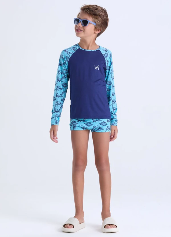 Vida Costeira - Conjunto Moda Praia Uv50+ Infantil Azul
