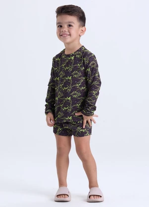 Vida Costeira - Conjunto Moda Praia Uv50+ Infantil  Preto - VIDA COSTEIRA