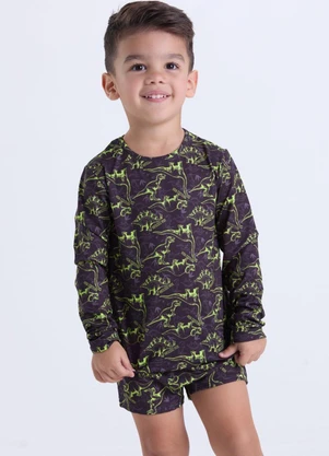 Vida Costeira - Conjunto Moda Praia Uv50+ Infantil  Preto - VIDA COSTEIRA