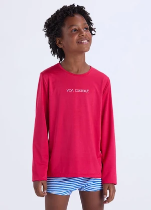 Vida Costeira - Conjunto Moda Praia  Uv50+ Infantil Vermelho - VIDA COSTEIRA