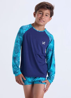 Vida Costeira - Conjunto Moda Praia Uv50+ Masculino  Azul - VIDA COSTEIRA