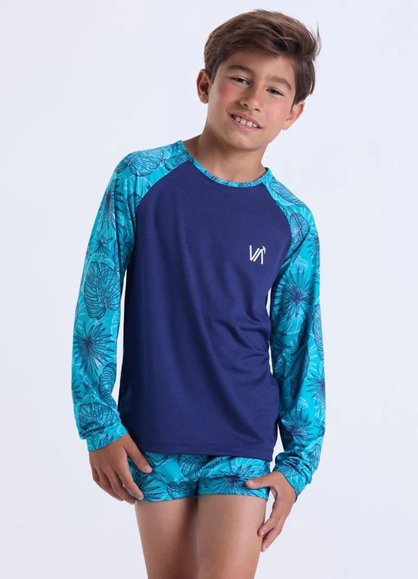 Vida Costeira - Conjunto Moda Praia Uv50+ Masculino  Azul 2