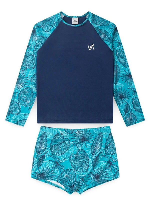 Vida Costeira - Conjunto Moda Praia Uv50+ Masculino  Azul 3