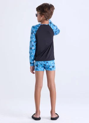 Vida Costeira - Conjunto Moda Praia Uv50+ Masculino  Preto - VIDA COSTEIRA