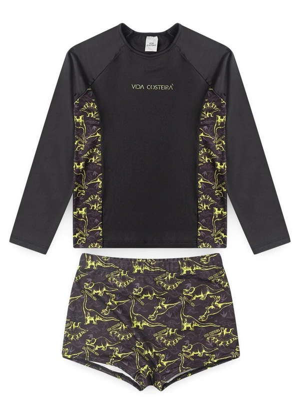 Vida Costeira - Conjunto Moda Praia Uv50+ Masculino Preto 3