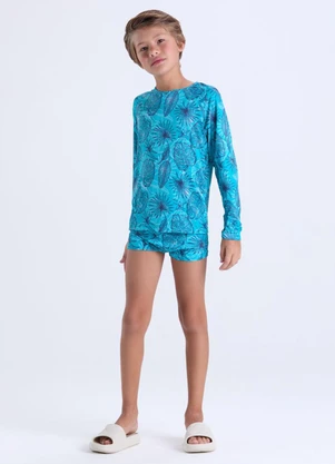 Vida Costeira - Conjunto Moda Praia Uv50+  Verde Petróleo - VIDA COSTEIRA