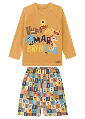 Marlan - Conjunto Praia Uv50+ Camiseta e Bermuda Menino Lar - MARLAN