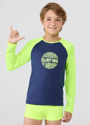 Vida Costeira - Conjunto Praia Uv50+ Raglan Surf Street Neon - VIDA COSTEIRA