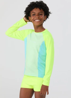 Vida Costeira - Conjunto Praia Uv50+ Suplex Raglan Tricolor Neon - VIDA COSTEIRA