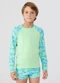Vida Costeira - Conjunto Praia Uv50+ Tubarão Raglan Azul - variação: Verde