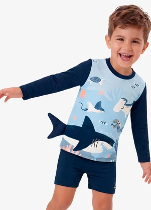 Rovi Kids - Conjunto Verão Menino com Sunga Azul - ROVI KIDS
