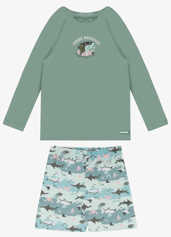 Rovi Kids - Conjunto Verão Menino Manga Comprida Verde