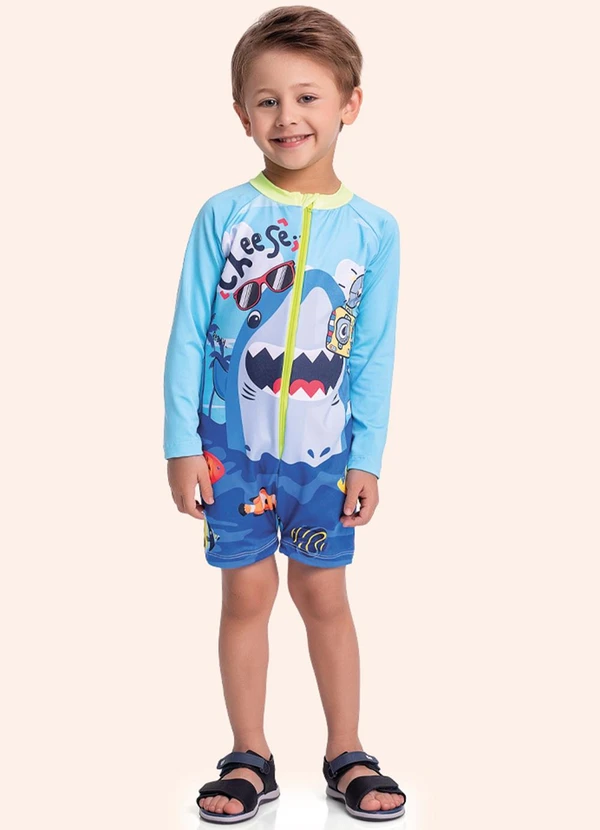 Fakini Kids - Macacao Moda Praia Azul