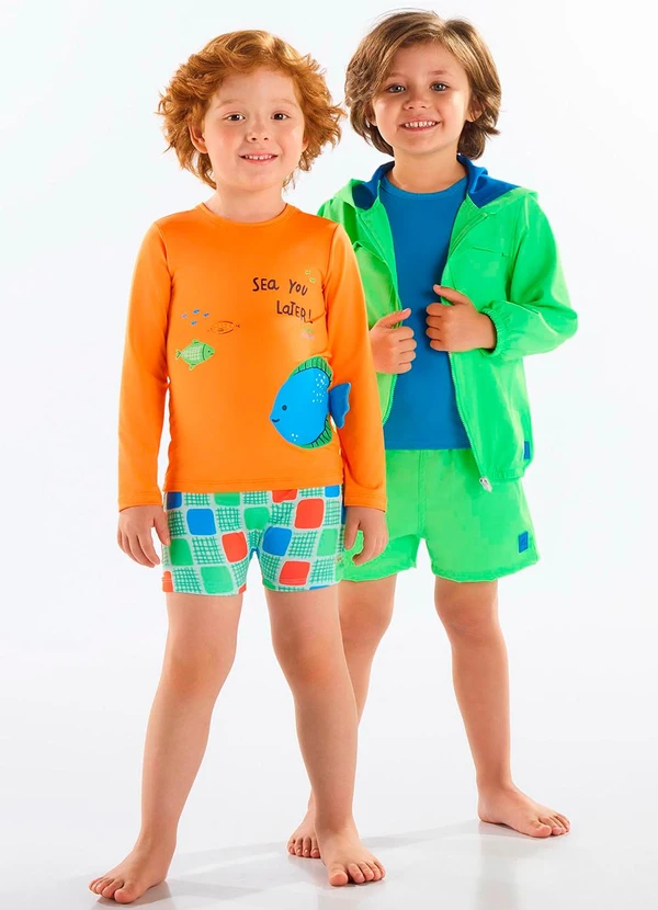 Up Baby - Short Microfibra Infantil Menino Verde 5