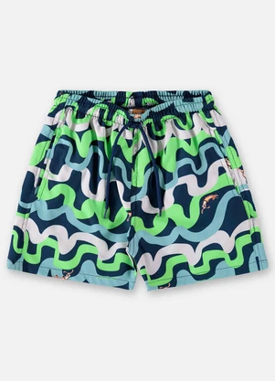 Up Baby - Short para Menino em Microfibra Azul - UP BABY