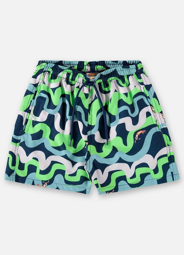 Up Baby - Short para Menino em Microfibra Azul