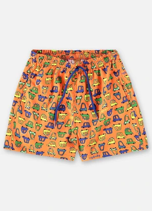 Up Baby - Short para Menino em Microfibra Laranja - UP BABY