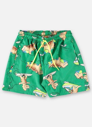 Up Baby - Short para Menino em Microfibra Verde - UP BABY