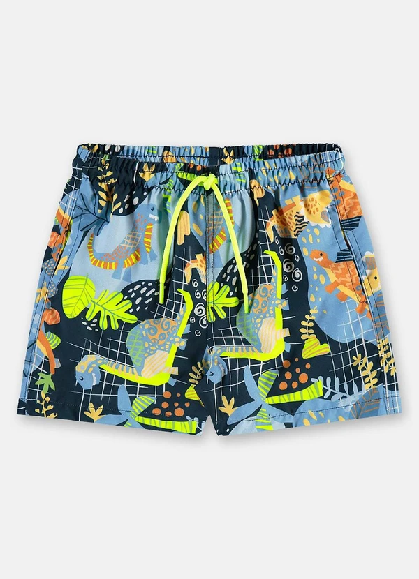 Up Baby - Short Praia Microfibra Forrada Azul