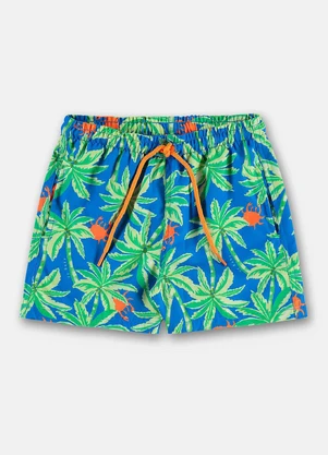 Short Praia Microfibra Forrada Up Baby Azul - UP BABY