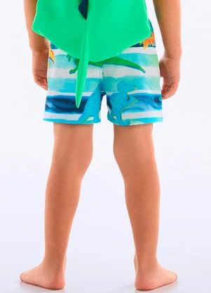 Up Baby - Shorts Infantil Masculino Microfibra Azul - UP BABY
