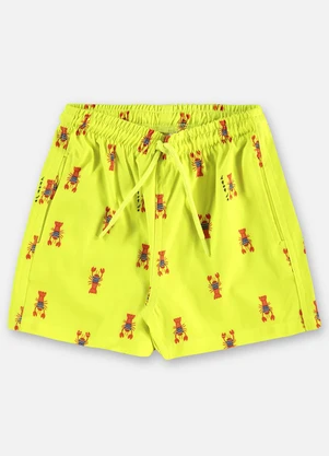 Up Baby - Shorts Infantil Masculino Microfibra Verde - UP BABY