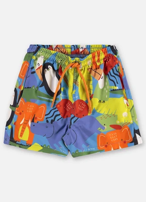 Up Baby - Shorts Infantil Microfibra Azul - UP BABY