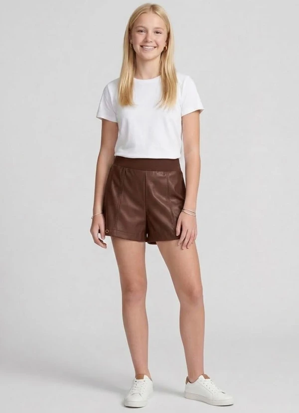 Minty - Shorts Juvenil Ponto Roma Marrom 3