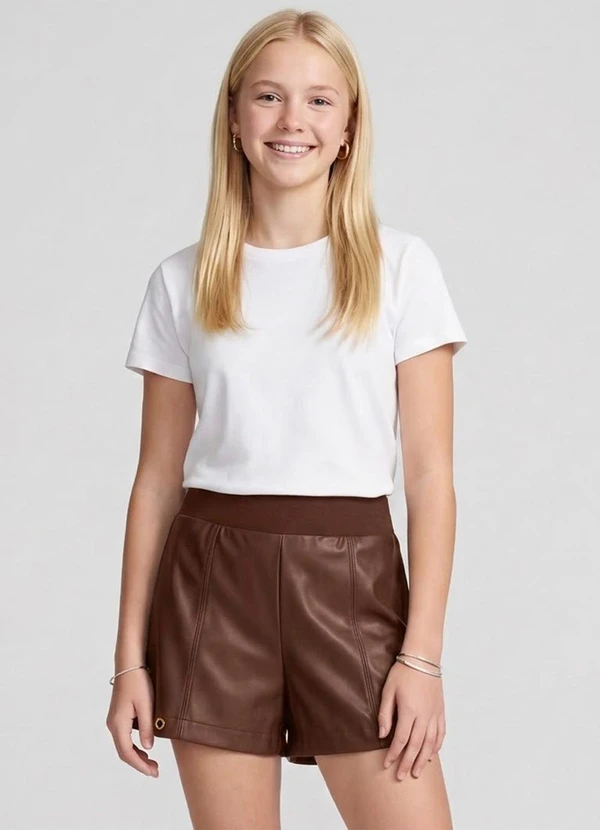 Minty - Shorts Juvenil Ponto Roma Marrom 5