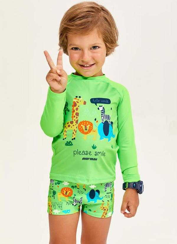 Mormaii - Sunga Bebê Boxer Verde Neon