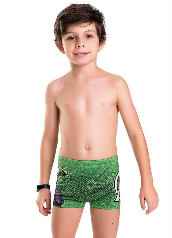 Fakini Kids - Sunga Boxer Avengers Menino Praia Verde